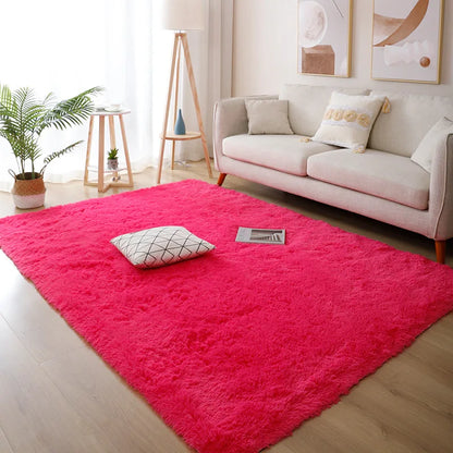 White Fluffy Hall Carpet Modern Living Room Bedroom Home Decor Large Mats Thickened Non-Slip Girl Children's Room Pink Furry Rug