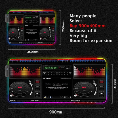 Dj Console Table Computer Desk Pc Mat Extra Large Mouse Pad XXL Carpet Led Large Mousepad Mice Mats with Backlight Keyboard Pad