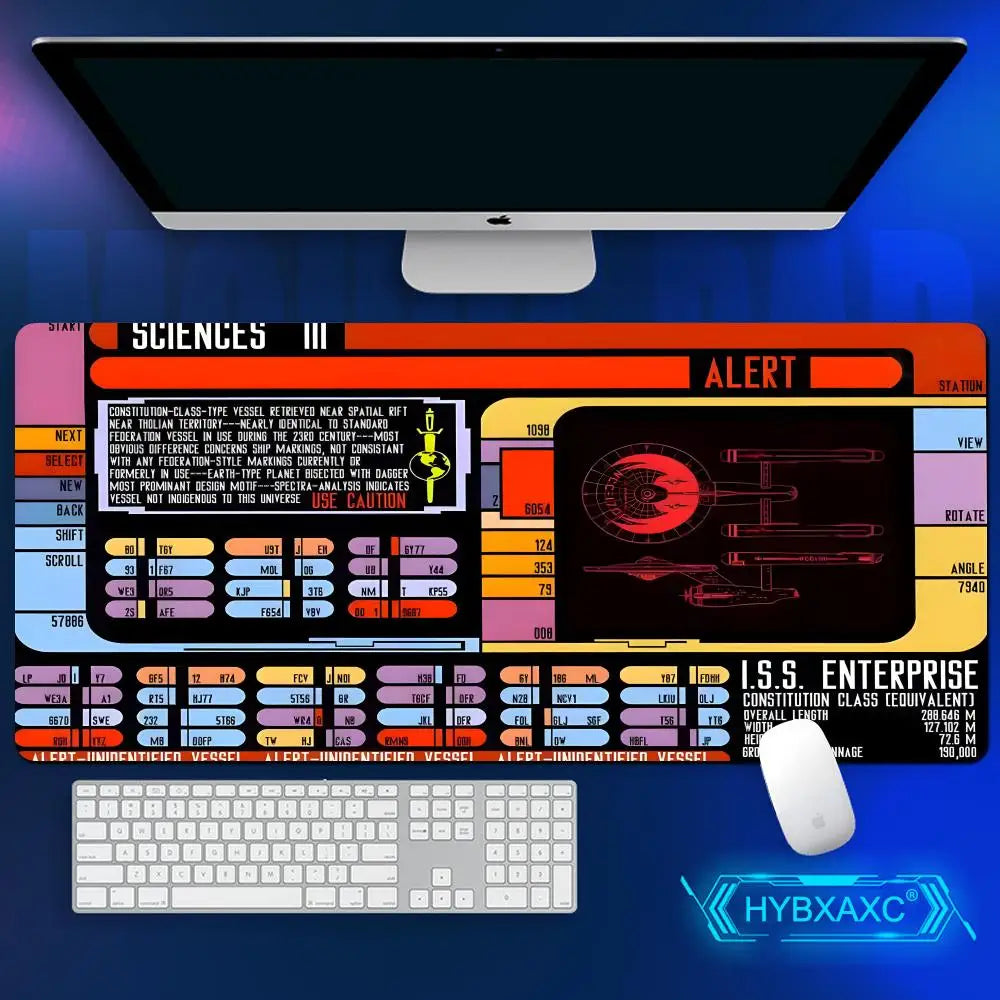 Starship Blueprint Pad Desk Pad HYBXAXC Gamer Computer Cabinet Star Trek Game Office Accessories Keyboard Anime Extended Large