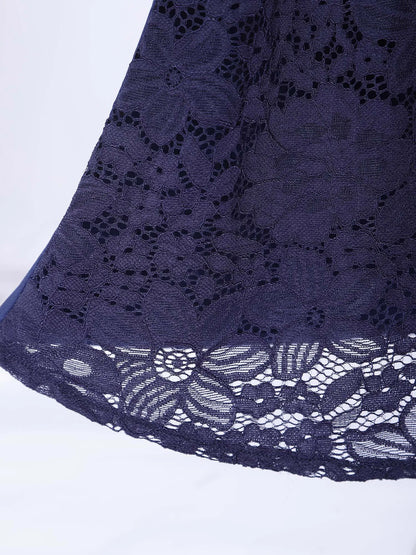 Women Strapless Jumpsuit Bandeau Elastic Bodice Sheer Floral Lace Patchwork Wide Leg Romper for Beach Vacation Party