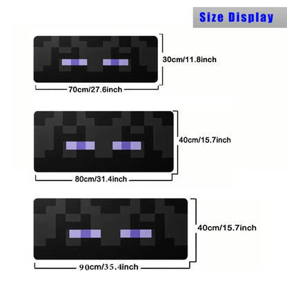 Black Square Eyes Mouse Pad Large Computer Office Game Table Mat Rubber Anti-slip Stitched Keyboard Mats 90x40 XXL Desk Pads