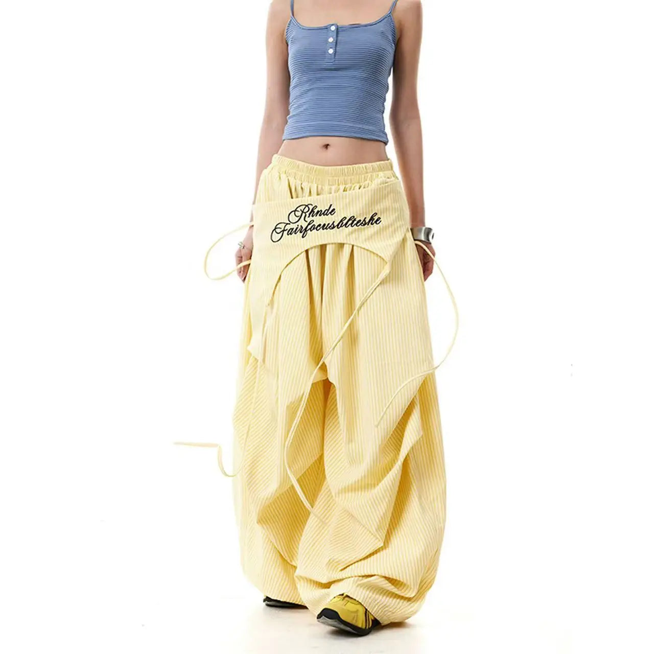 Women Y2K Wide Leg Cargo Pants 2026 Spring Cross-layer Straps Casual Hip Hop Dance Streetwear Trousers Baggy Vintage Fashion