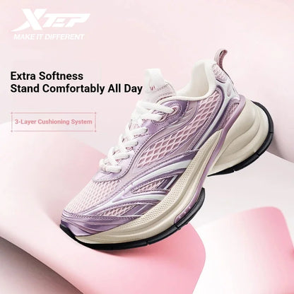 Xtep Basque 3.0 Trendy Cushioning Stable Soft Flexible Rubber Thick Sole Daily Sports Female Shoes 874218320006