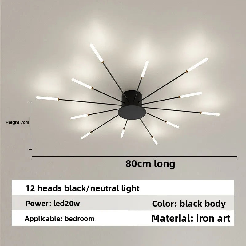 Minimalist LED Ceiling Lamp, Elegant Swirl Firework Design for Living Room, Bedroom, Dining Room