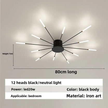Minimalist LED Ceiling Lamp, Elegant Swirl Firework Design for Living Room, Bedroom, Dining Room