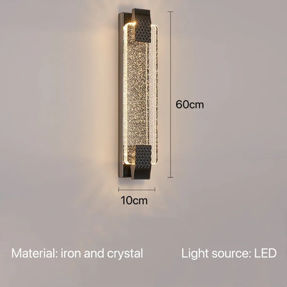 Modern Luxury Crystal Wall Lamp Bedroom Bedside Corridor Stairway Hallway Restaurant Kitchen Background Wall Led Light Sconce