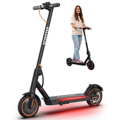 Electric Scooter for Adults, 550W Peak Motor & 19-Mile Range, 360° Lighting, Foldable E-Scooter with App Control