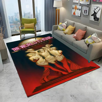 Scarface 3D Classic Movie Tony Carpet Rug for Home Living Room Bedroom Sofa Doormat Decor,kids Play Area Rug Non-slip Floor Mat