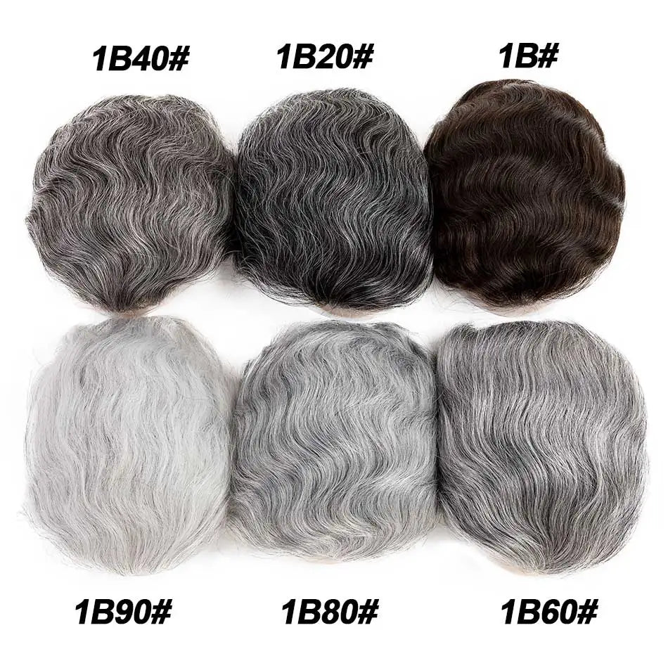 Toupee French Lace In Front Wigs For Man Mono Lace Men's Hair Prosthesis Men's Wigs Human Hair Mono PU Wig Male Hair Prosthesis