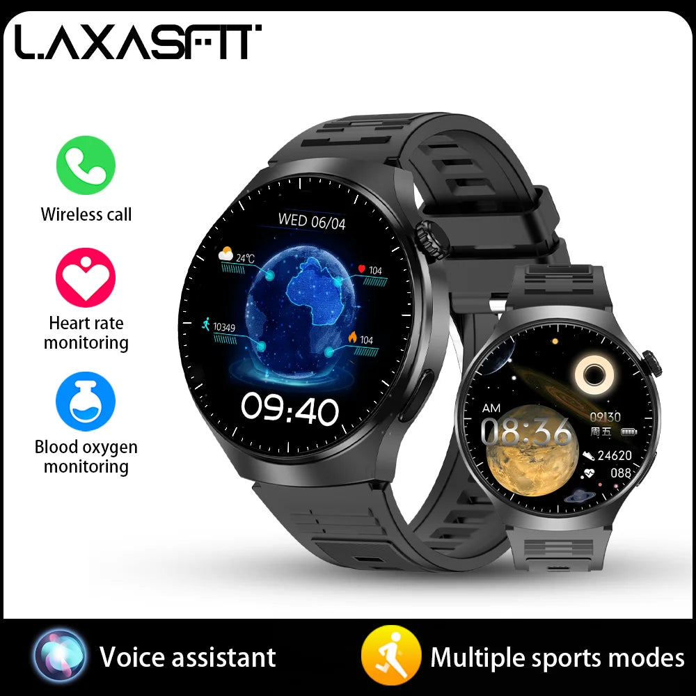 LAXASFIT 2026 New Smartwatch 1.52-inch HD Display Wireless Charging Bluetooth Calling Men's Sports Smart Watch