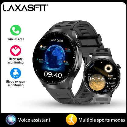 LAXASFIT 2026 New Smartwatch 1.52-inch HD Display Wireless Charging Bluetooth Calling Men's Sports Smart Watch