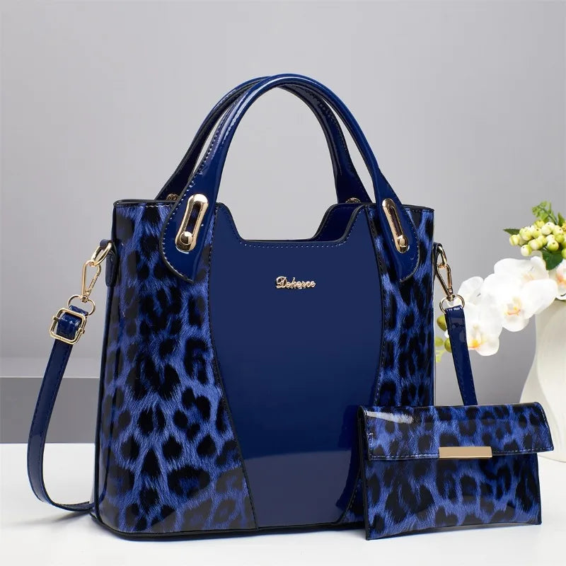 New Patent Leather Handbag Banquet Dress One-shoulder Cross-body Bags Large-capacity Female Daily Design Totes Shopping Bag