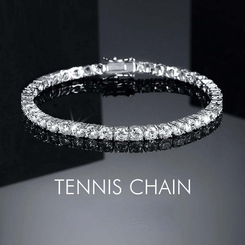 Luxury Hiphop IED Out 3mm 4mm 5mmTennis Bracelet Full Diamond 925 Silver Plated Wedding Party Jewelry Bracelets for Women Man