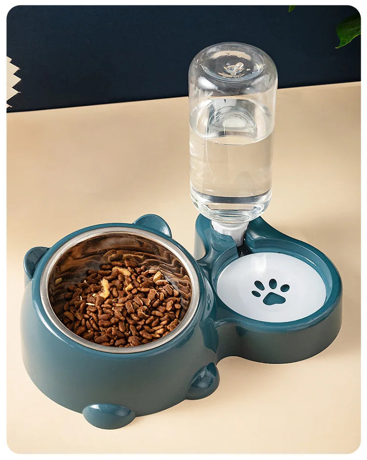 Double Cat Bowl Raised Anti Slip Pet Food Water Feeder No Spill Detachable Design for Cat  Dog Puppy Daily Pet Feeding Supplies