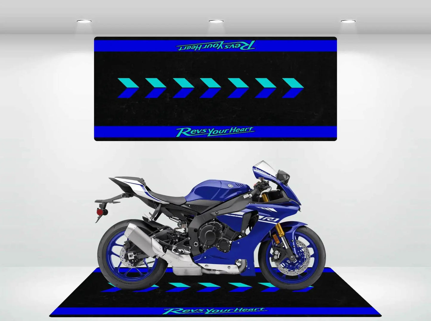 VIKAMA Racing Parking Floor Mat Anti-Slip Long Strip Bedside Rug for Bedrooms Durable Motorcycle Display Pad Home Decoration