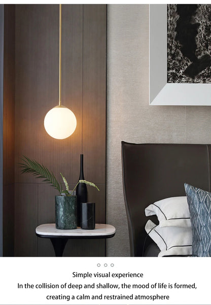 Glass Ball Led Pendant Lamp Modern Fixtures Chandelier Lights for Dining Room Indoor Hotel Lobby Home Decor Stairs Hanging Lamp