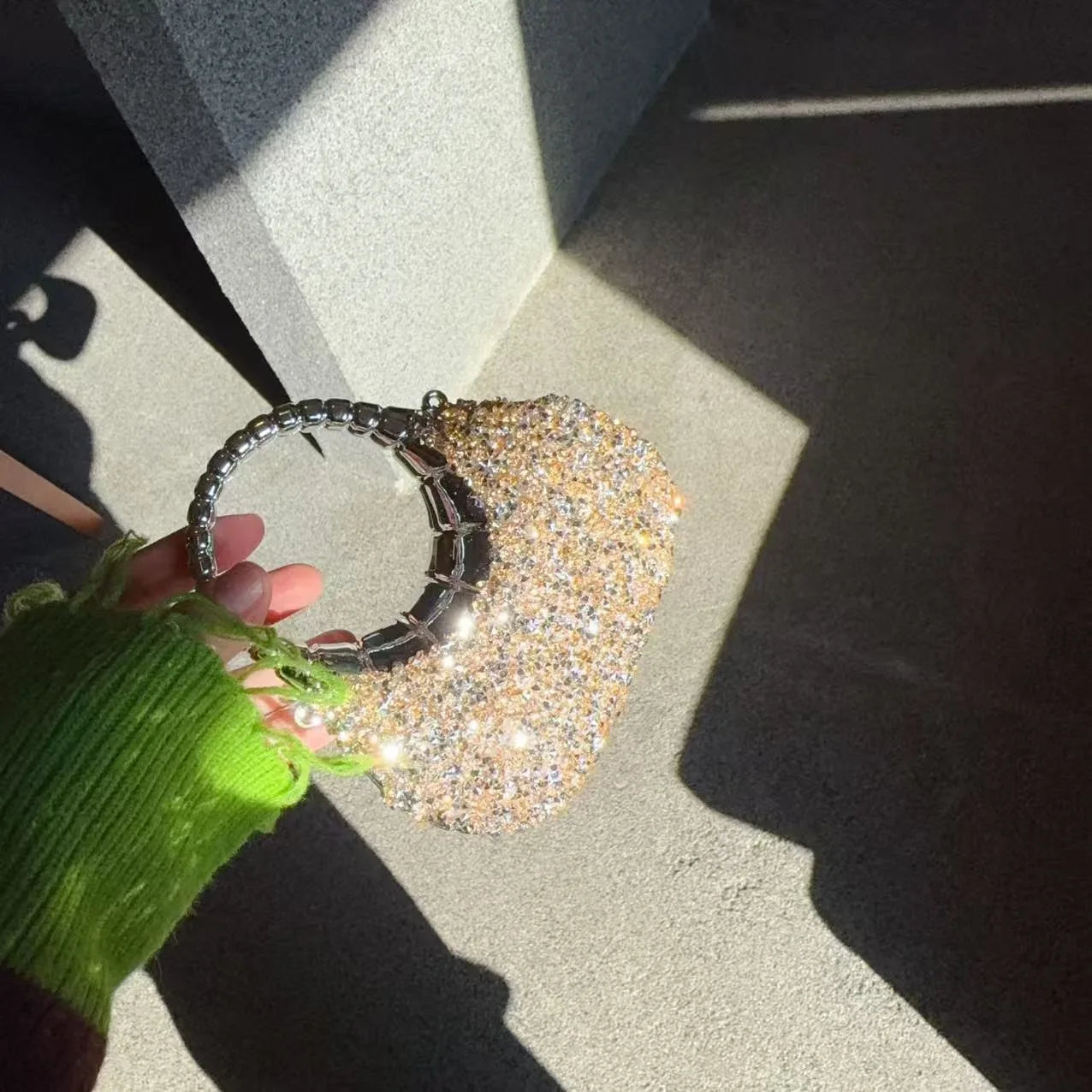 Mini Golden Pink Evening Bag Purses and Handbags Luxury Designer Shoulder Bags Diamond Party Wedding Acrylic Shiny Clutch Purse
