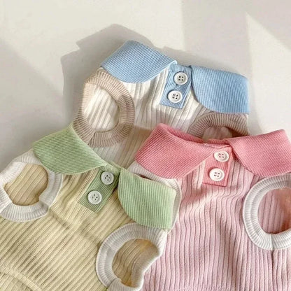 Fashion Pet Polo Shirt Spring Summer Breathable Casual Dog Clothes Soft Skin-friendly Puppy Sweatshirt for Small Medium Breeds