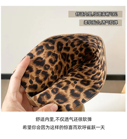 Women Boots Suede Fashion Heeled Boots Women’s Winter Boots Leopard Designer Shoes 2026 Gothic Gladiator Snow Botas