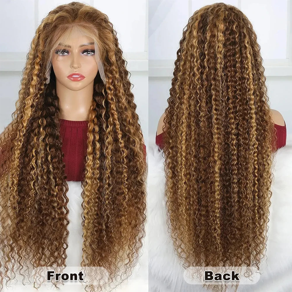 13x6/13X4 HD Lace Frontal Wig Honey Blonde Highlight Deep Wave Wigs Human Hair Wigs 13x4 Lace Frontal Human Hair Wigs For Women