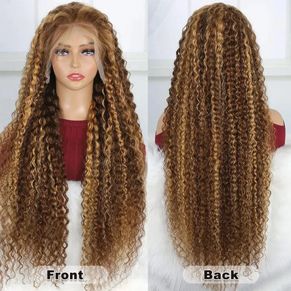 13x6/13X4 HD Lace Frontal Wig Honey Blonde Highlight Deep Wave Wigs Human Hair Wigs 13x4 Lace Frontal Human Hair Wigs For Women