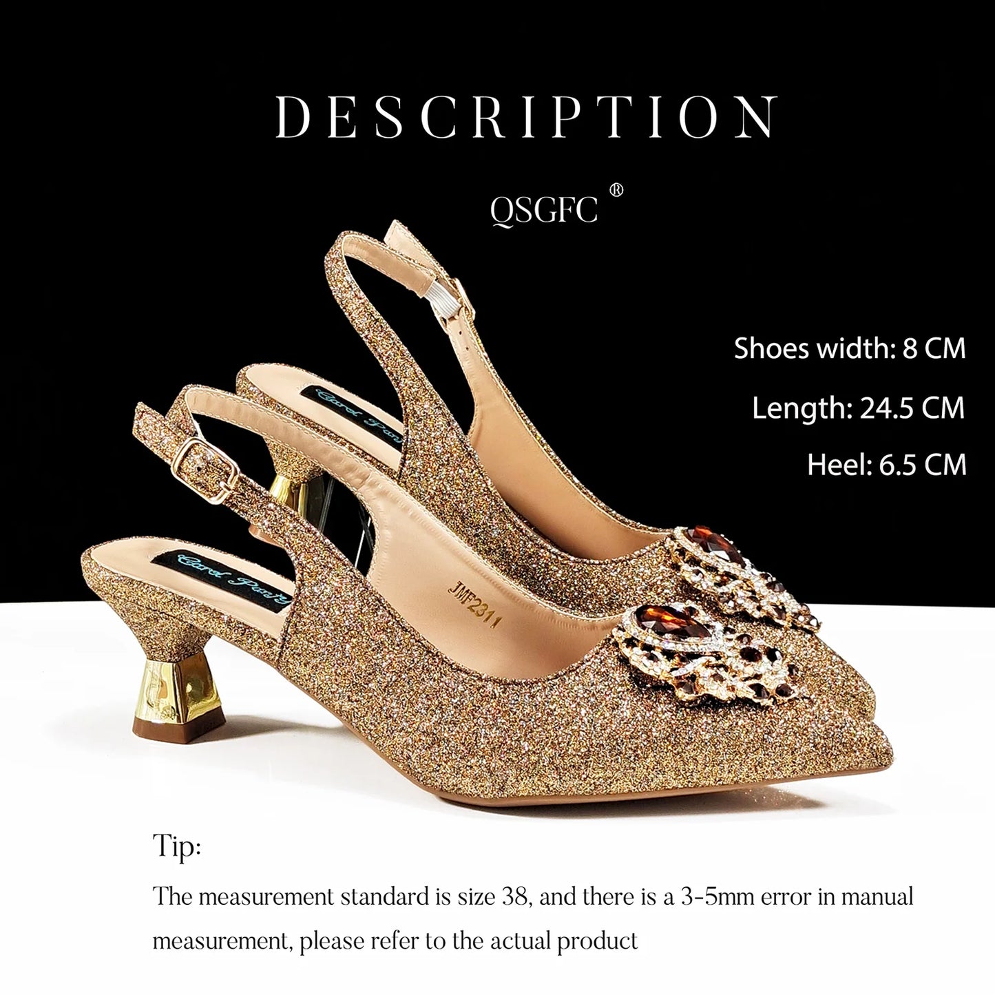 Hot Selling Elegant Noble Colorful Rhinestone Design White Color Party Wedding Pointed Toe High Heel Women Shoes and Bag Set