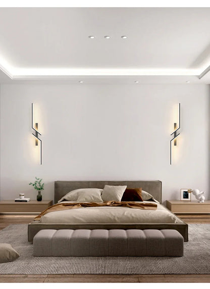 LED Wall Light Modern Minimalist Strip Lighting for Bedroom Bedside Living Room TV Backlight Sofa Decor Wall Sconce Ambient Lamp