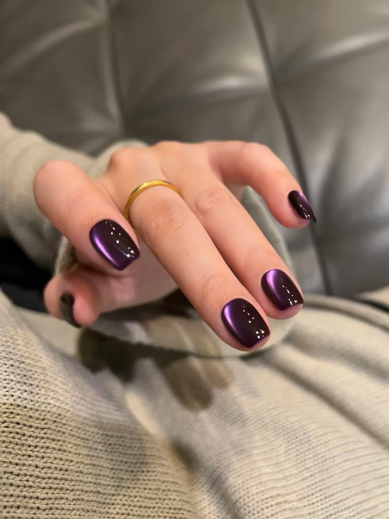 1-24pcs WS Romantic Purple Cat Eye Gel Nail Polish New Style Super Flash Versatile Whitening Purple Glass Bead Cat Nail Salon