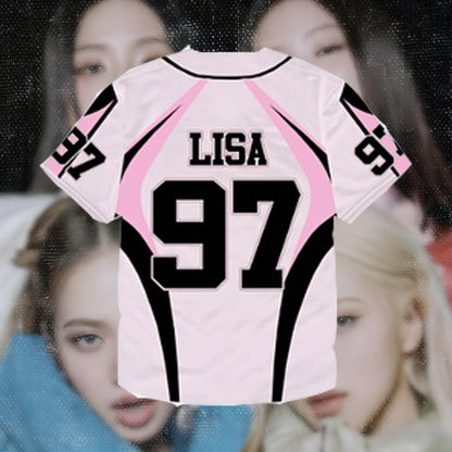 2026 New Y2K Korean Girl Group Concert T-Shirt RosÉ Letter Print Oversized Short Sleeved Fashion Casual Women's Sports Jersey