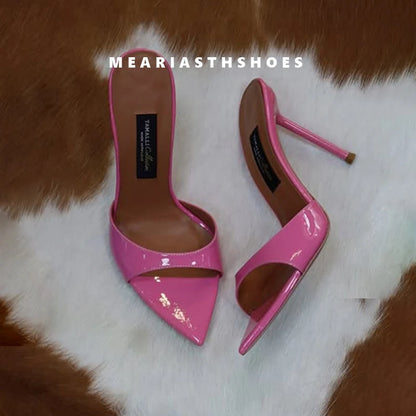 Super-high Heel Slippers Women Shoes Summer Peep Toe Mixed Colors Stiletto Sandals Sexy Party Ladies Shoes Luxury Woman Pumps