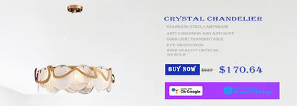 Modern Luxury Lustre Crystal Chandelier Living Room Ceiling Lights Dining Room LED Chandeliers Villa Gold Crystal Pendant Lamp