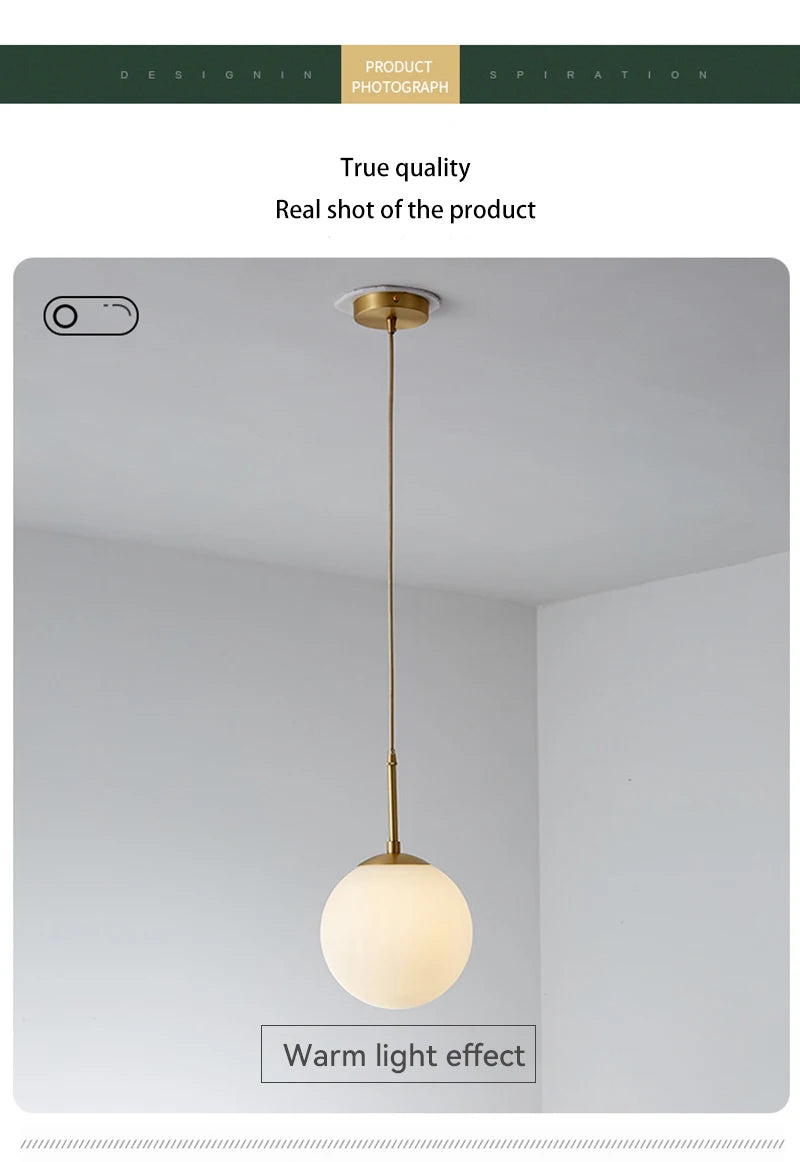 Glass Ball Led Pendant Lamp Modern Fixtures Chandelier Lights for Dining Room Indoor Hotel Lobby Home Decor Stairs Hanging Lamp