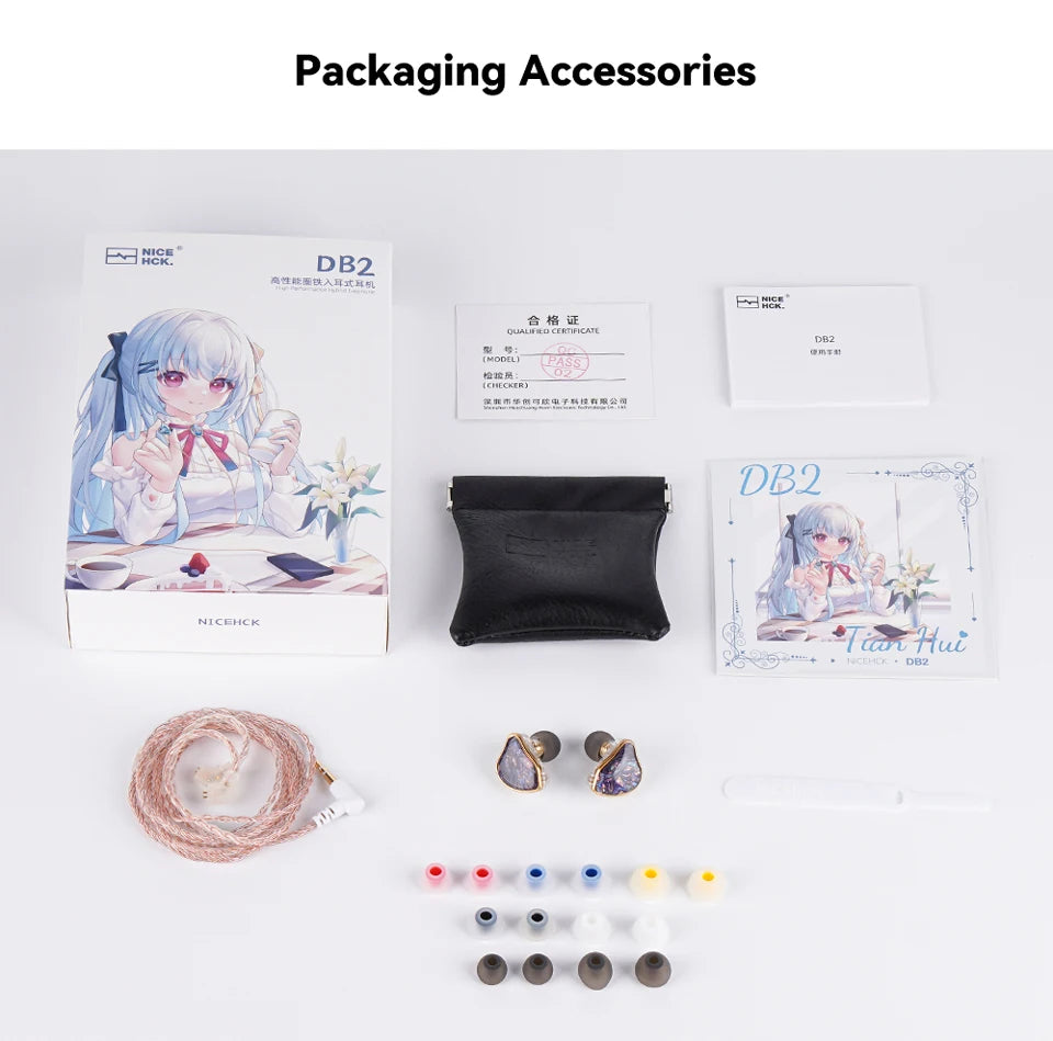 NICEHCK DB2 Wired Earbud IEM 1DD+1BA Hybrid Dual Driver HiFi Earphone With 0.78 2Pin Interface Warm Vocal Music In Ear Monitor