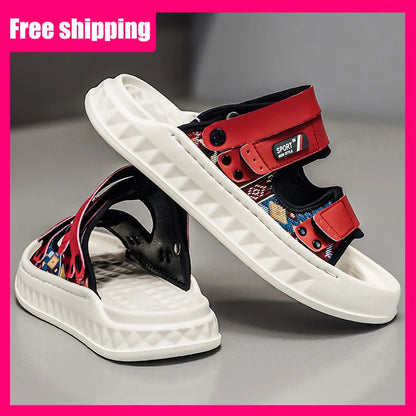Men Sandals Summer Classic Open Toed Breathable Odor Proof Soft Thick Soled Non Slip Light Water Hiking Beach Slippers for Men