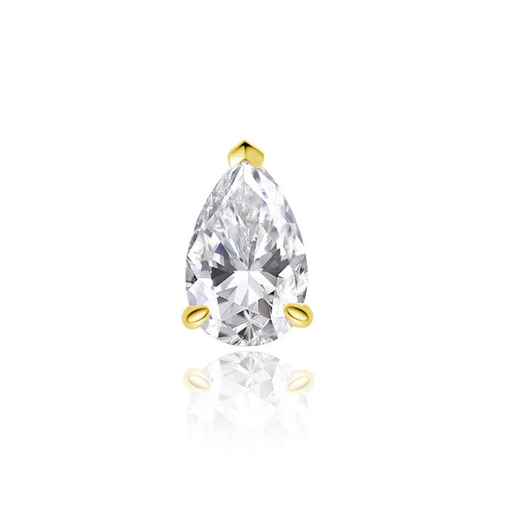 3-5CT Pear Cut Moissanite Pendant Necklace 925 Sterling Silver 18k Gold Plated 1.5mm Chain Party Wedding Jewelry for Women Gift