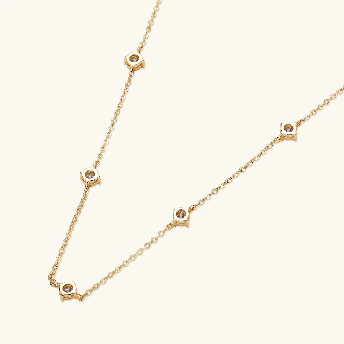 Sweetrain 3mm Moissanite Diamond Necklaces for Women Dainty 18k Gold Plated/925 Sterling Silver Neck Chain Female Trendy Jewelry