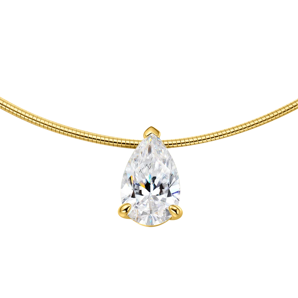 Serenity 3ct 5ct Pear Cut Moissanite Necklace for Women S925 Sterling Silver Chain Jewelry Sparkling Water Drop Pendant Necklace