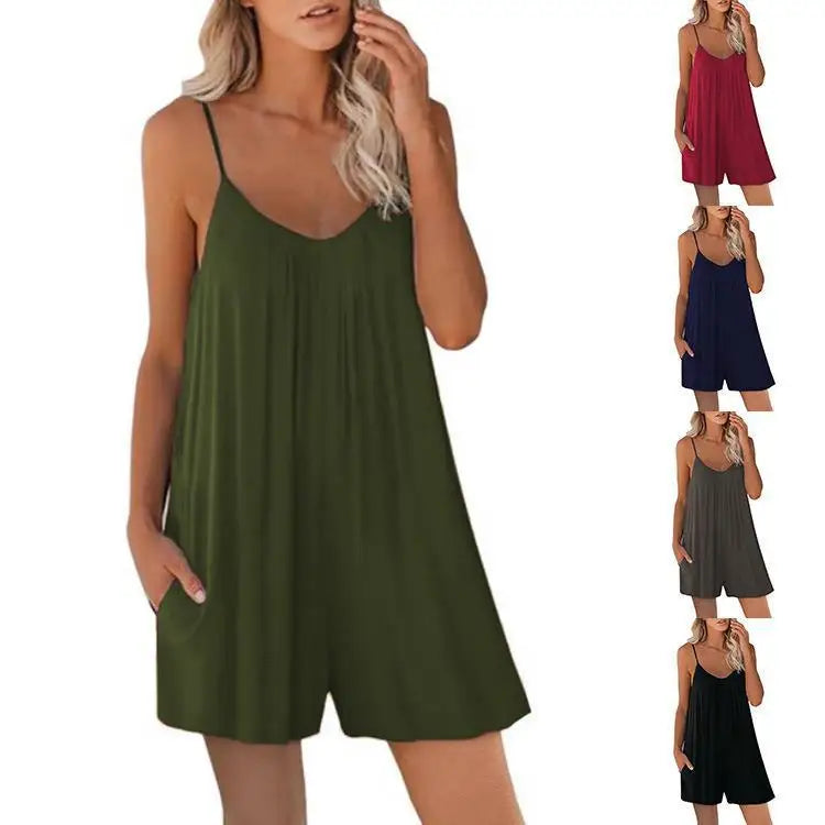 Playsuits Women Jumpsuits 2026 New Summer Linen Single Shorts Tights, Jumpsuits Beach Vacation Rompers Women's Clothing