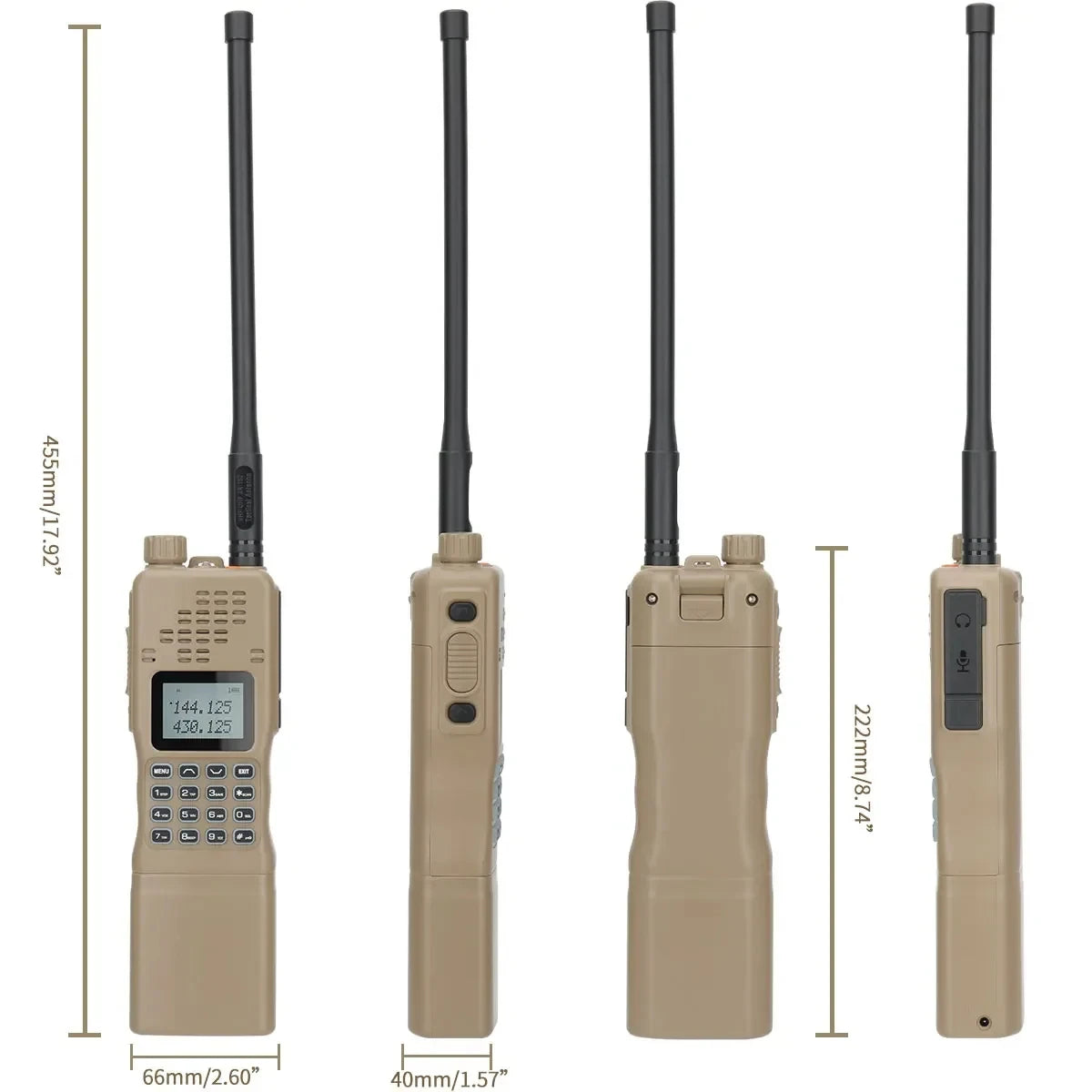Baofeng AR-152 Dual Band VHF/UHF 136-174/400-520MHz Tactical Ham Radio AN/PRC-152 12000mAh Walkie Talkie