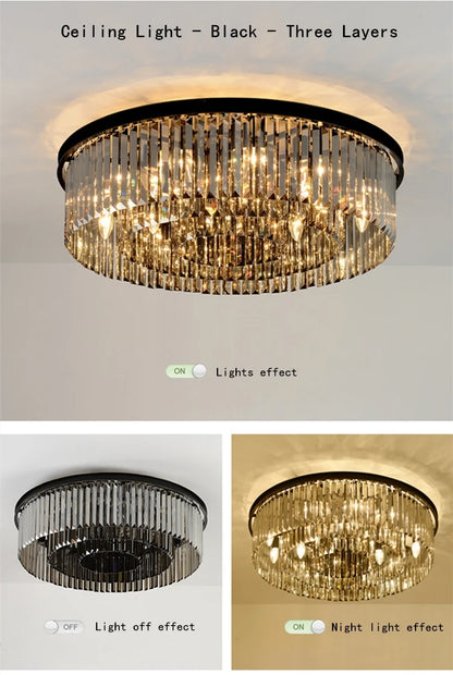 Nordic Designer Luxury Ceiling Chandeliers Modern LED Crystal Pendant Lights for Bedroom Living Room Light Fixtures