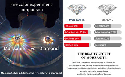 Star Moon Necklace Pendant 2ct Moissanite Diamond Necklace Woman Luxury Jewelry 925 Silver Engagement Love Gift