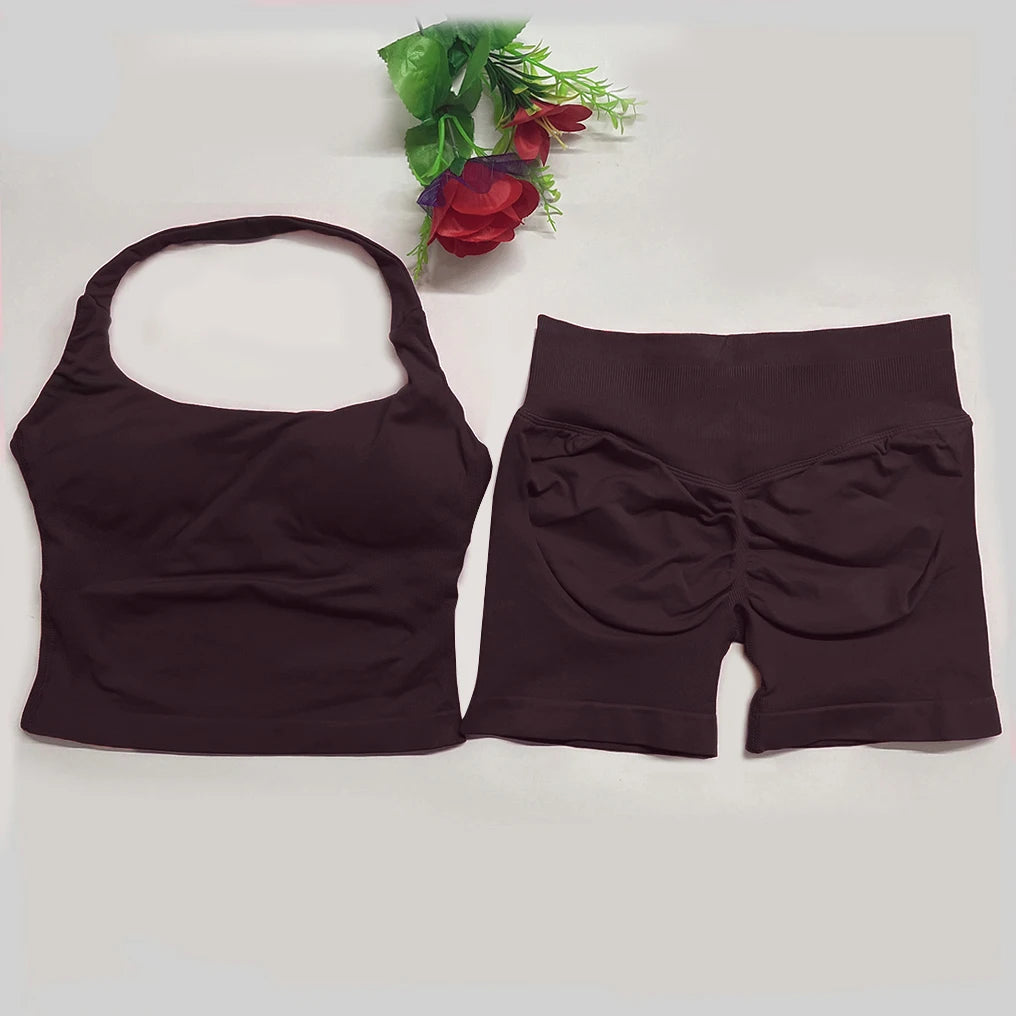 two pieces yoga outfits DF impact gym clothing fitness pants set DFNNYE woman Halter Top sports leggings Gym workout sets
