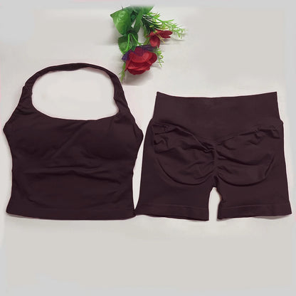 two pieces yoga outfits DF impact gym clothing fitness pants set DFNNYE woman Halter Top sports leggings Gym workout sets