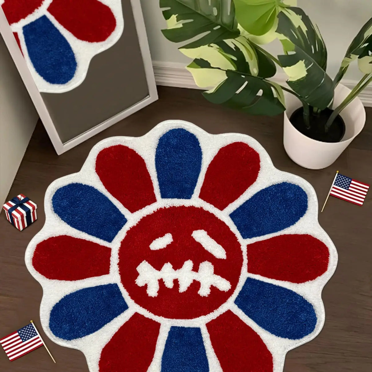 VIKAMA Gothic Sunflower Non-Slip Floor Mat Absorbent Bathroom Living Room Bedroom Bedside Carpet Home Decorative Rug
