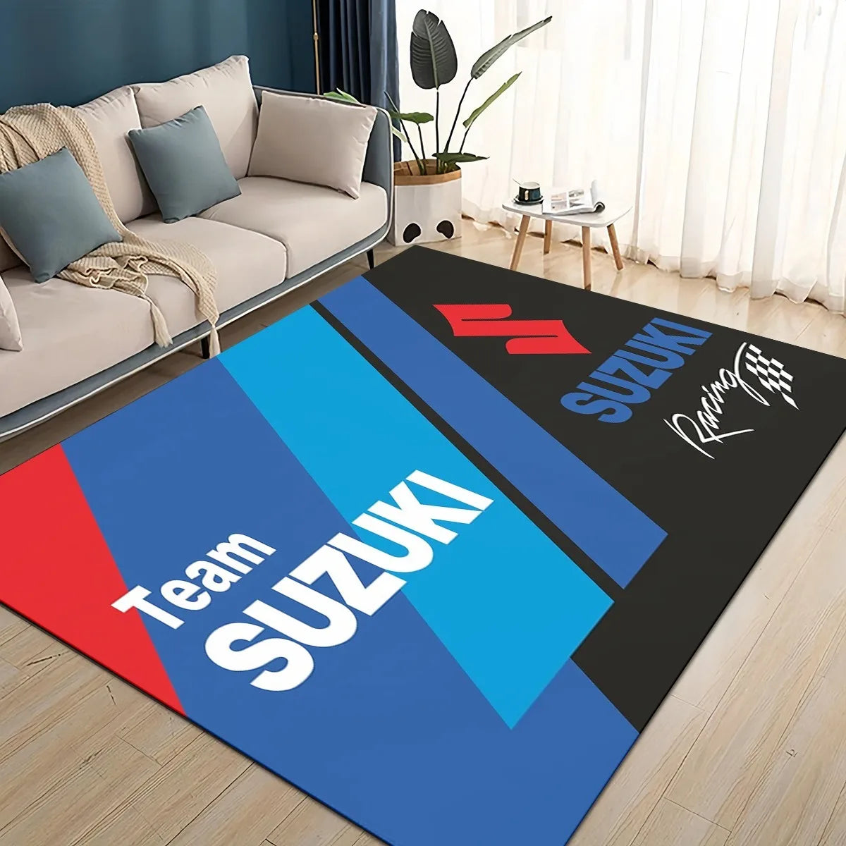 Suzuki Motorcycle Large Area Rug Carpet for Home Living Room Kids Bedroom Sofa Doormat Decor Non-slip Floor Mat Home Decoration
