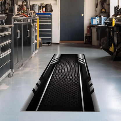 VIKAMA Motorcycle Garage Floor Mat Cyber Style Workshop Non-Slip Wear-Resistant Display Mat Hallway Decorative Carpet