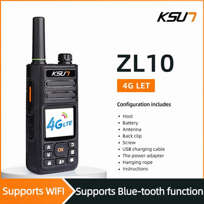 KSUT ZL10 Zello Walkie Talkie 4g Radio Work With Sim Card Blue Tooth Long Range Two Way Radio Walkie Talkie Profesional Powerful