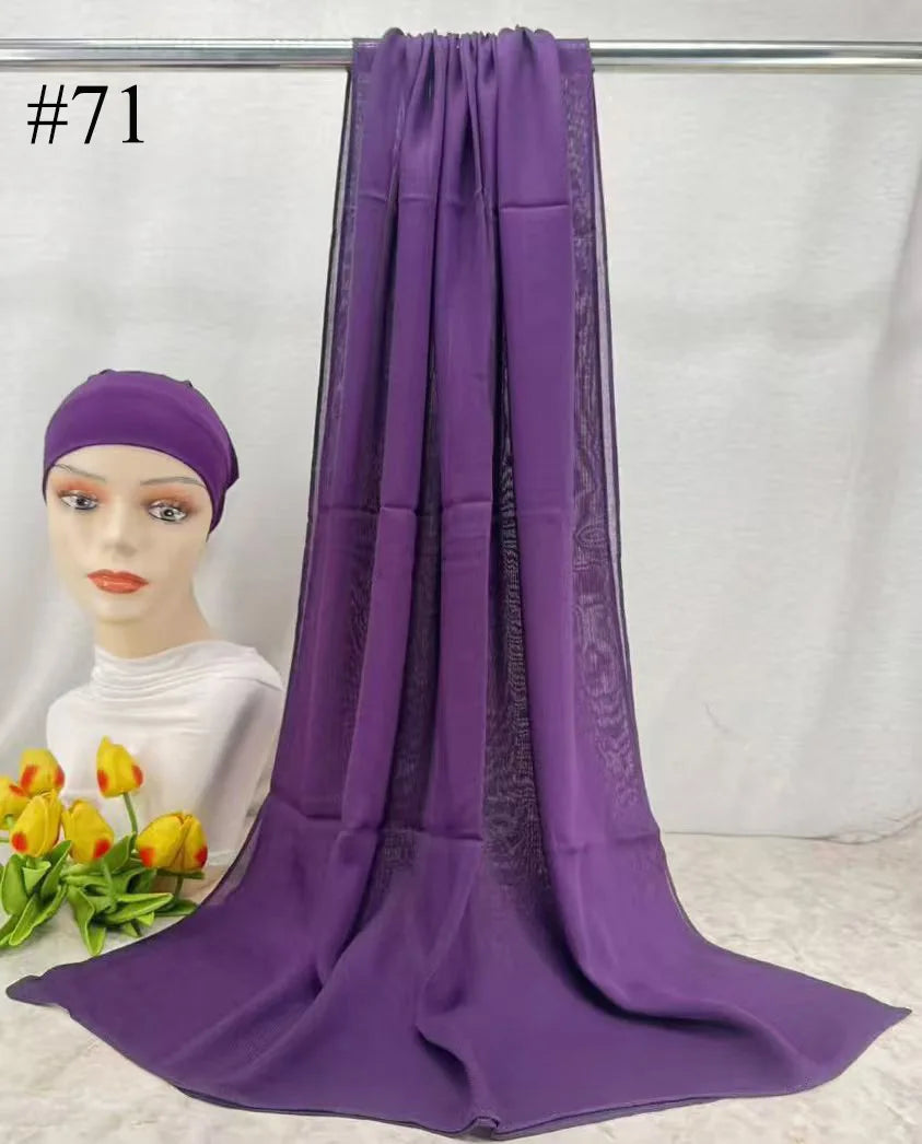Mini Modal Hijab with Undercap Set Basic Stretchy Pullover Headscarf Thin Breathable Sunscreen Head Wrap Hijabs Scarf 165*50cm