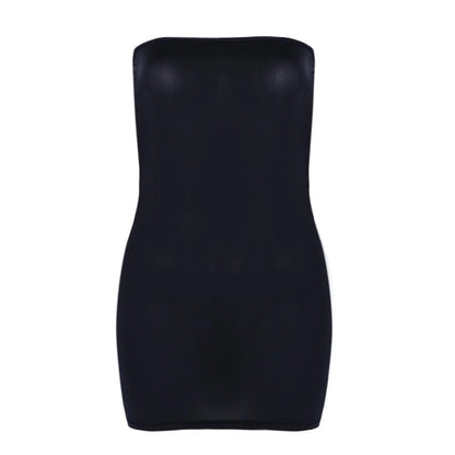 FREEAUCE Off Shoulder Wrap Chest Strapless One-piece Long Dress for Women's Nightclub Bodycon Sexy White Dresses Streetwear