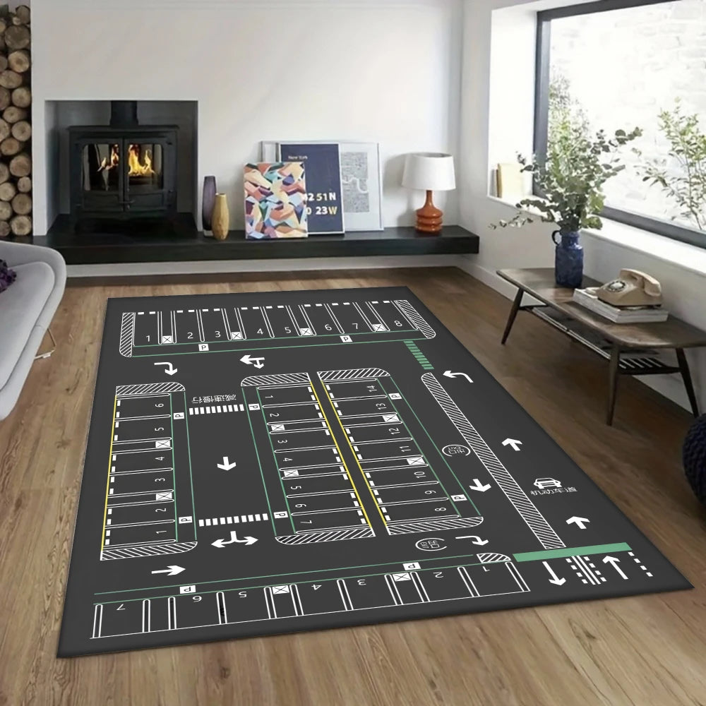 Kids Airport Runway Carpet Play Rug Mat for Living Room Game Area Home Decoration Rugs for Bedroom Living Room Decoration Rugs